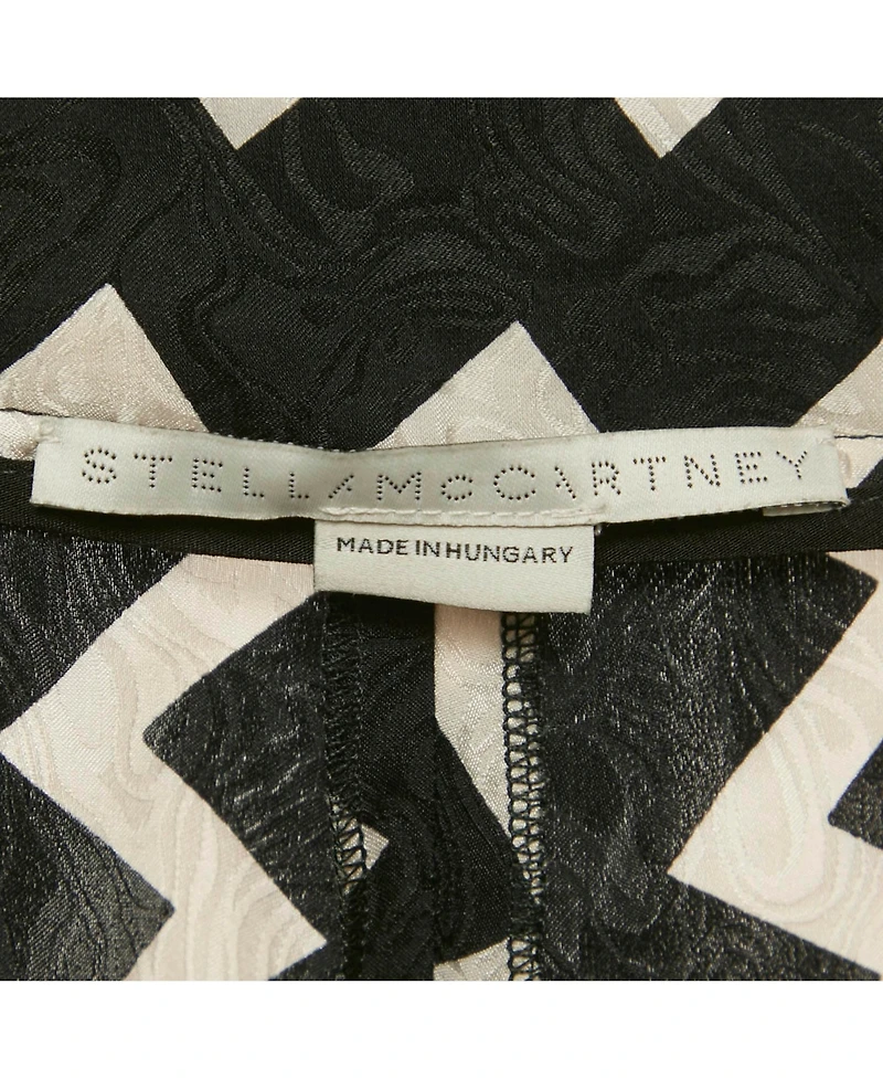 Pre-Owned Stella Mccartney Women's Striped Jacquard Silk Belted Trousers