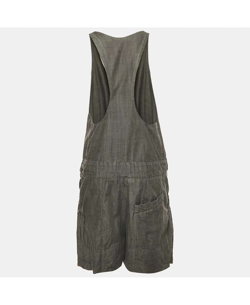Pre-Owned Chloe Women's Dark Grey Cotton Tie-Up Dungaree