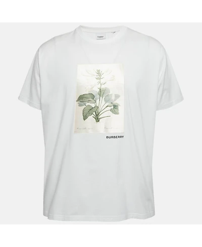 Pre-Owned Burberry Women's Botanical Sketch Print Applique Cotton T-Shirt