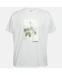 Pre-Owned Burberry Women's Botanical Sketch Print Applique Cotton T-Shirt