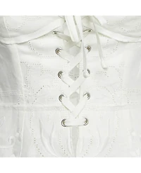 Pre-Owned Dolce & Gabbana Women's Embroidered Linin Blend Lace-Up Corset