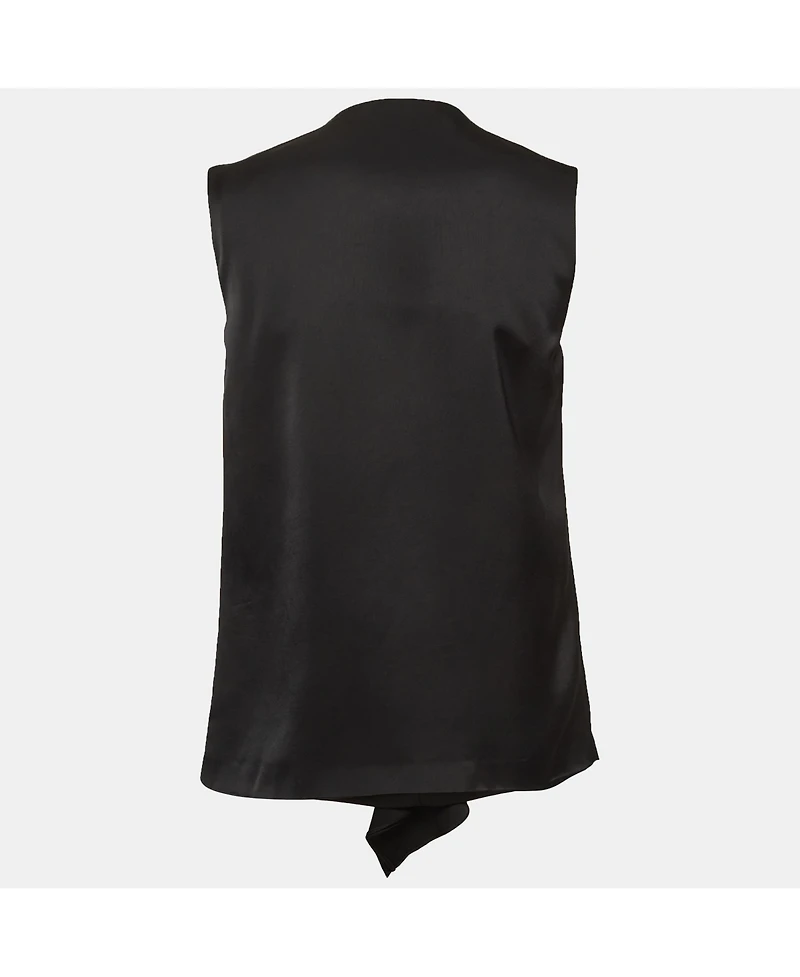 Pre-Owned Stella Mccartney Women's Black Crepe Fringe Detail Sleeveless Top