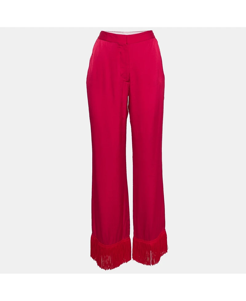 Pre-Owned Stella Mccartney Women's Satin Tassels Detail Trousers
