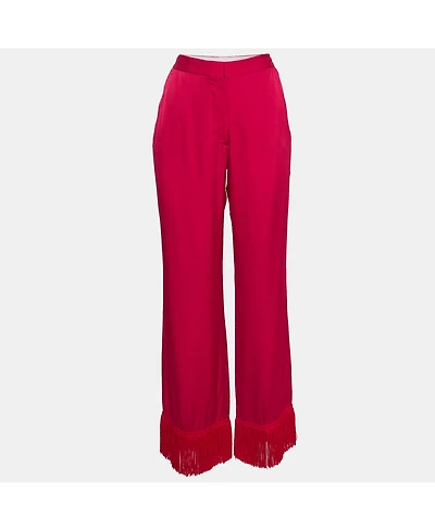 Pre-Owned Stella Mccartney Women's Satin Tassels Detail Trousers