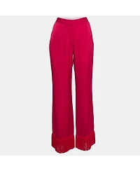 Pre-Owned Stella Mccartney Women's Satin Tassels Detail Trousers