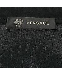 Pre-Owned Versace Women's Black Logo Print Cotton T-Shirt
