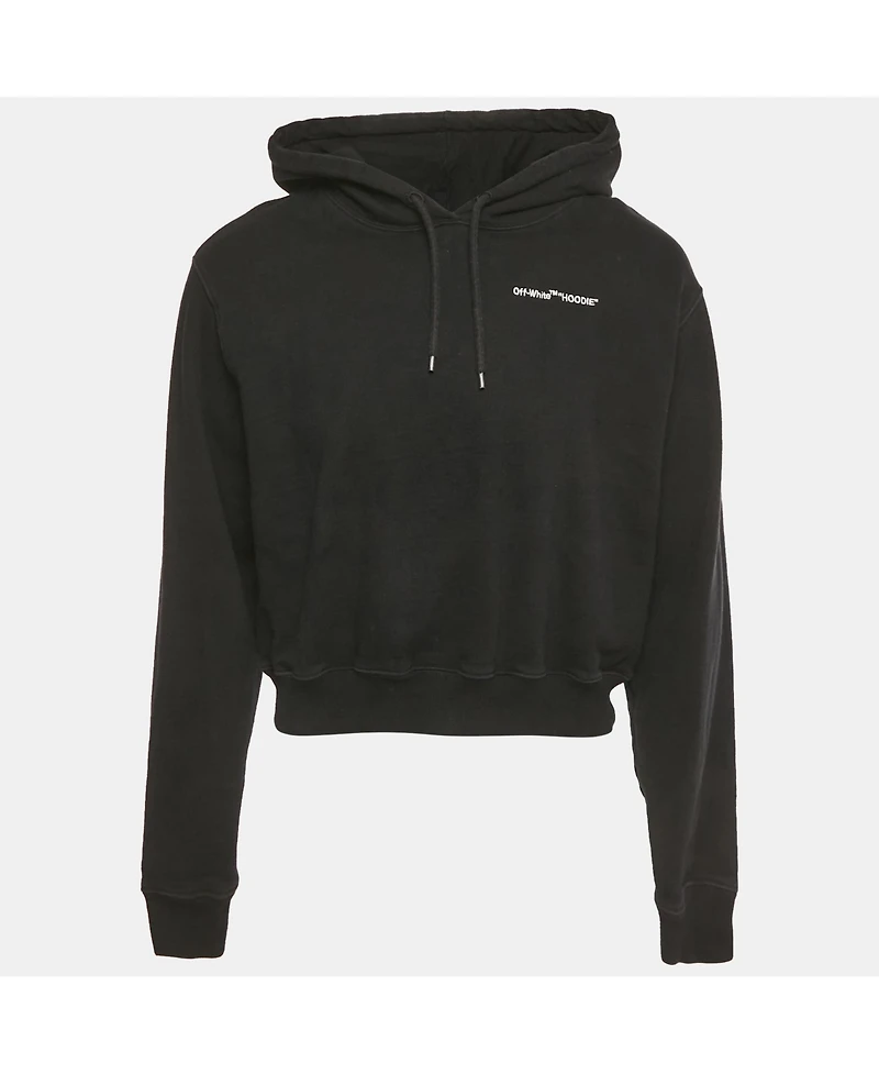 Pre-Owned Off-White Women's White Logo Embroidered Cotton Hoodie