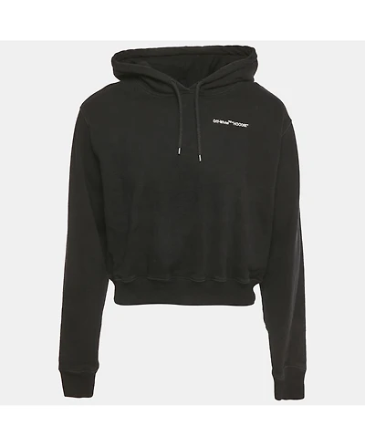 Pre-Owned Off-White Women's White Logo Embroidered Cotton Hoodie