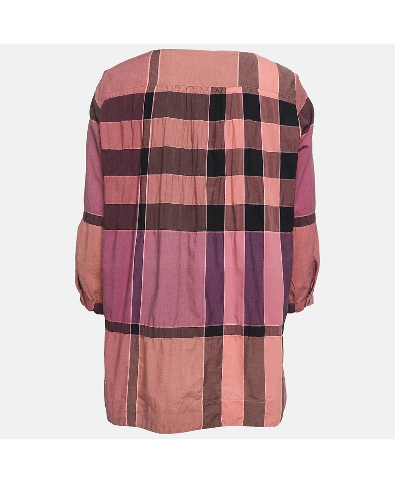 Pre-Owned Burberry Women's Brit Pink Checked Cotton Tunic