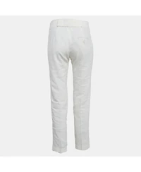 Pre-Owned Brunello Cucinelli Women's White Linen Blend Tapered Trousers