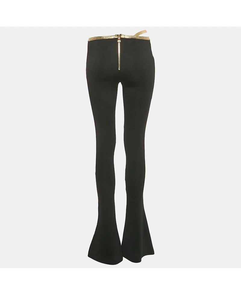 Pre-Owned Balmain Women's Black Jersey Wide-Leg Pants