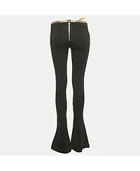 Pre-Owned Balmain Women's Black Jersey Wide-Leg Pants