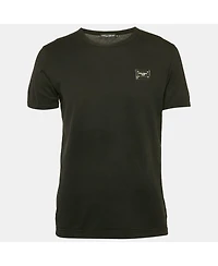 Pre-Owned Dolce & Gabbana Men's Black Logo Plaque Jersey Crewneck T-Shirt