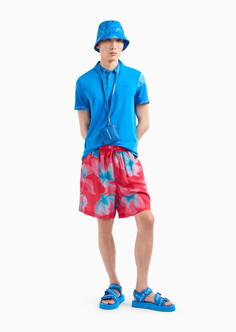 A|X Armani Exchange Men's Floral Polo Shirt