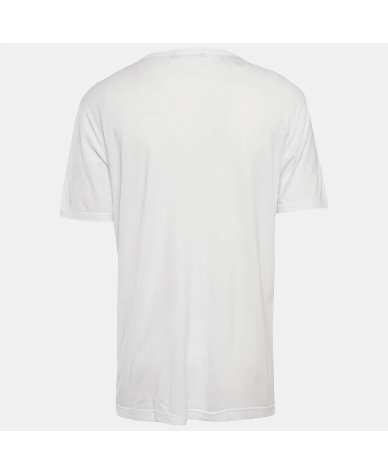 Pre-Owned Dolce & Gabbana Men's White Jersey Crewneck T-Shirt