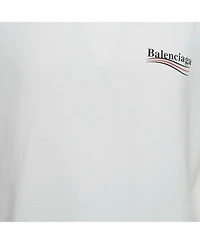 Pre-Owned Balenciaga Men's White Political Campaign Print Cotton T-Shirt