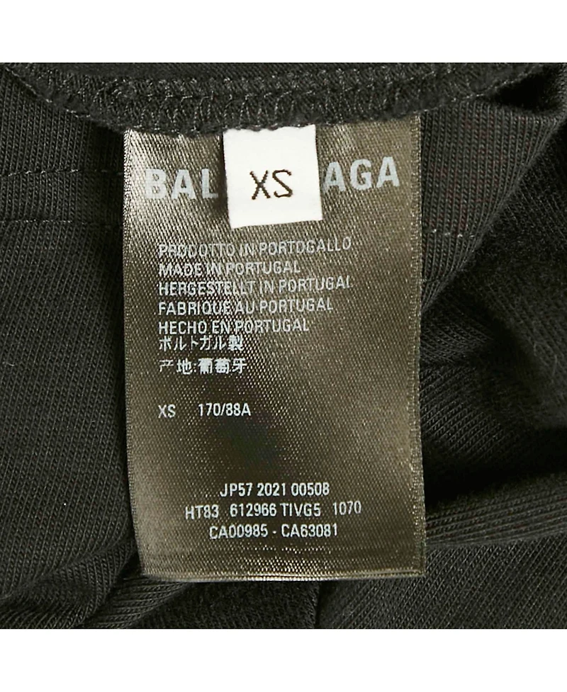 Pre-Owned Balenciaga Men's Black Logo Print Cotton Oversized Crewneck T-Shirt