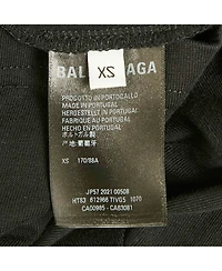 Pre-Owned Balenciaga Men's Black Logo Print Cotton Oversized Crewneck T-Shirt