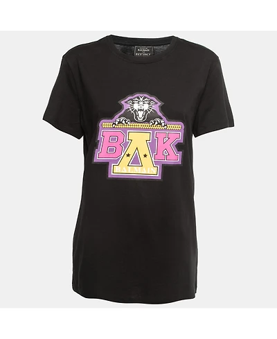 Pre-Owned Balmain Women's X Beyonce Black Cotton Logo T-Shirt