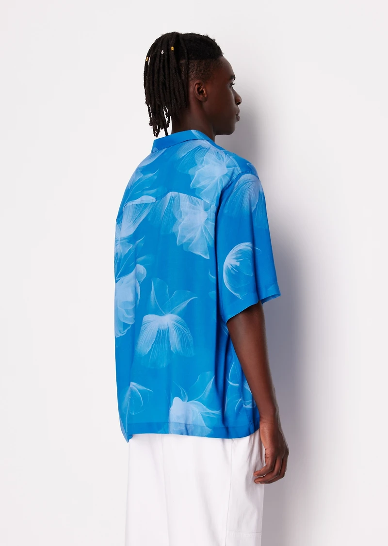 A|X Armani Exchange Men's Boxy-Fit Floral Graphic Shirt