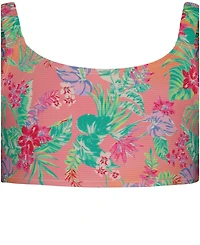 Roxy Girls' 7-16 Floral Printed Swim Top and Bottom, 2-Piece Set