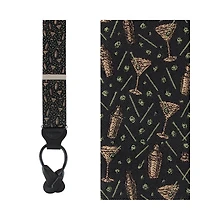 Trafalgar Men's Happy Hour Martini Fun Novelty Silk Button End Suspenders