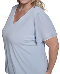 Calvin Klein Plus V-Neck Pull-On Top