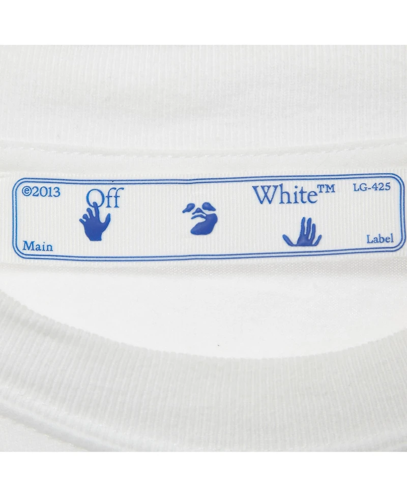 Pre-Owned Off-White Men's White Logo Embroidered Jersey T-Shirt