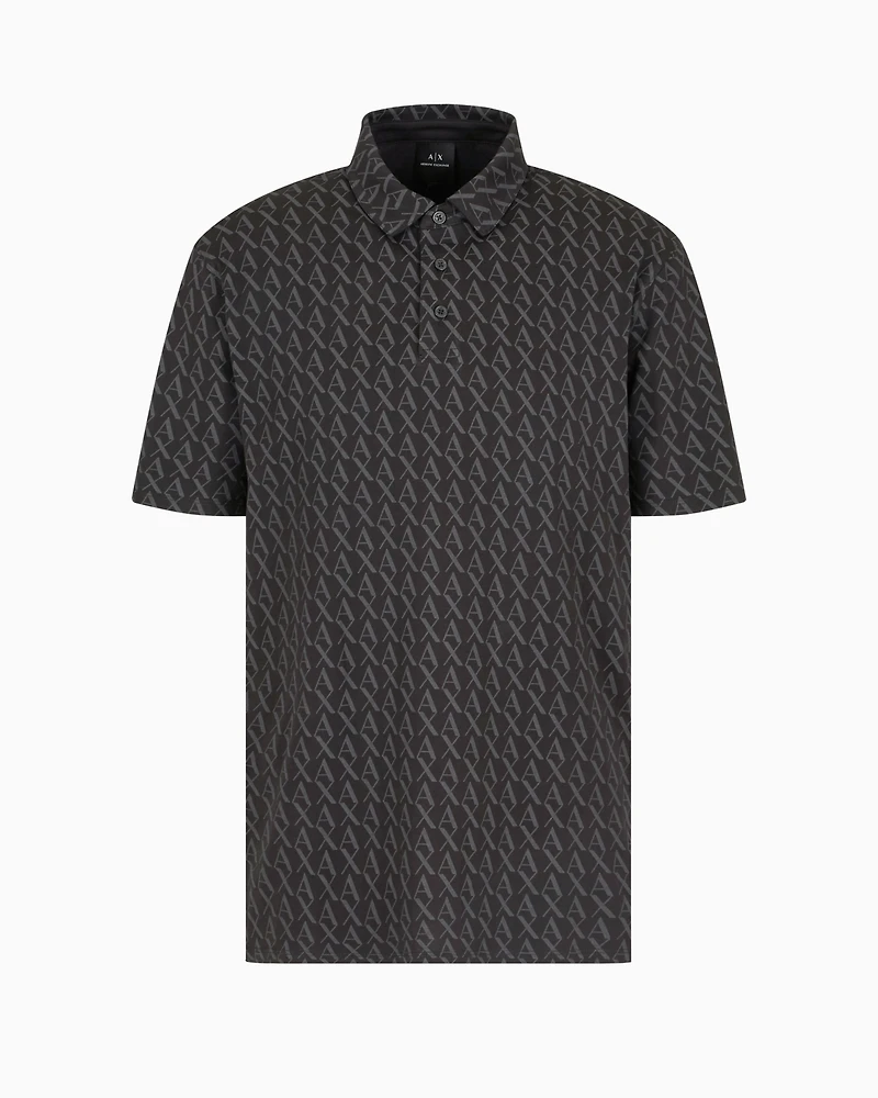 A|X Armani Exchange Men's Short Sleeve Logo Print Polo Shirt