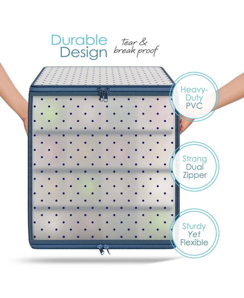 Christmas Ornament Storage Box With 4 Inner Tray Dividers - Plastic Ornament Storage Container For 64 Holiday Ornaments or Decorations - 2 Pack