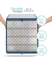 Christmas Ornament Storage Box With 4 Inner Tray Dividers - Plastic Ornament Storage Container For 64 Holiday Ornaments or Decorations - 2 Pack