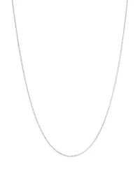 Italian Gold Cable Chain Necklace in 10k White Gold