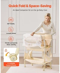 Slickblue Foldable Baby Diaper Changing Station with Storage Drawers