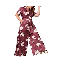 Unique Vintage Plus 1940s Flare Leg Jumpsuit