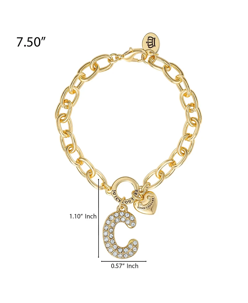 Juicy Couture Pave Initial Charm Bracelet