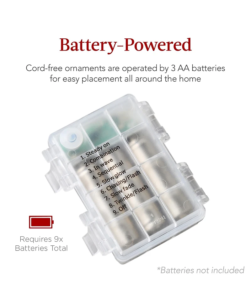 Best Choice Products 3-Piece Hanging Pop-Up Outdoor Christmas Ornaments, Led Lights, 8 Light Functions