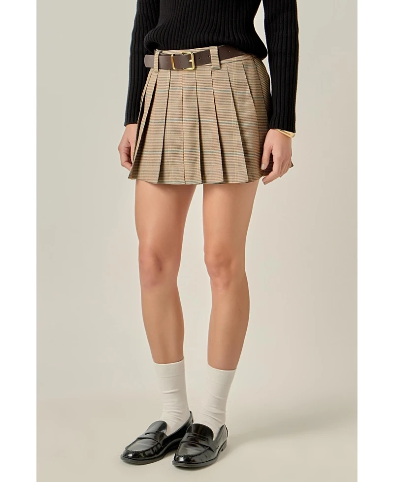 English Factory Women's Pleated Mini Skirt