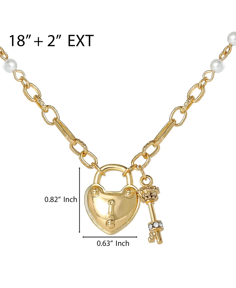 Juicy Couture Heart Locket Charm Necklace, Gold-Tone