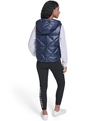Calvin Klein Women's Performance Diamond Quilt Hooded Puffer Vest