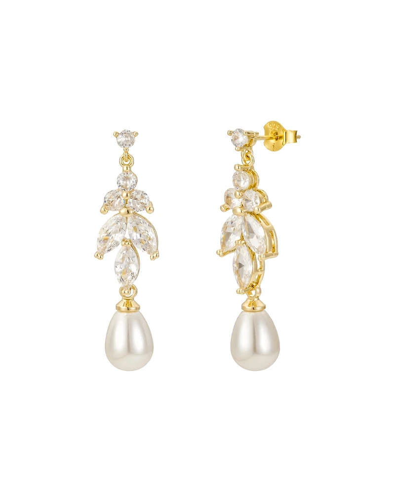Leo Pearl and Crystal Drop Earrings