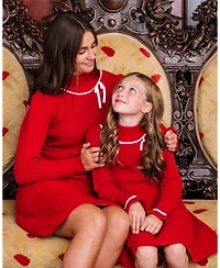 Hope & Henry Women's Organic Mock Neck Cable Sweater Dress