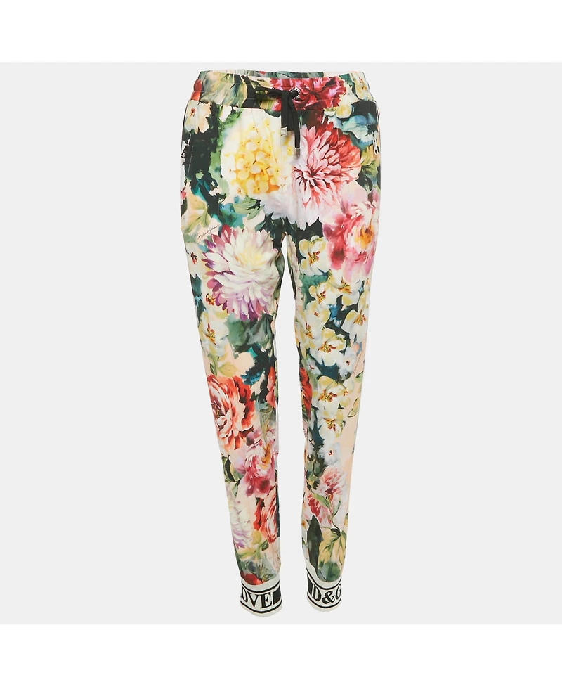 Pre-Owned Dolce & Gabbana Women's Multicolor Floral Print Crepe La Modaé Bellezza Pants