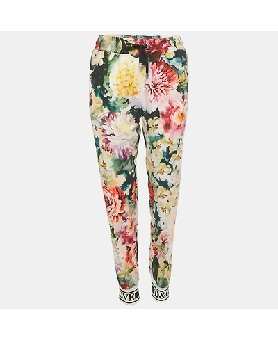 Pre-Owned Dolce & Gabbana Women's Multicolor Floral Print Crepe La Modaé Bellezza Pants