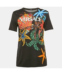 Pre-Owned Versace Women's Starfish Print Jersey Crew Neck T-Shirt