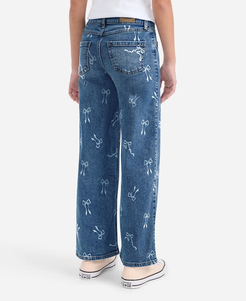 abercrombie kids Girls High Rise Discharge Wide Leg Jeans
