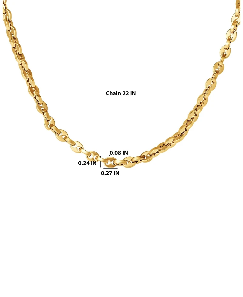 Lucky Brand Men s Gold Tone Link 22'' Chain Necklace, Polished Finish
