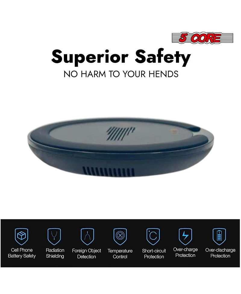 5 Core Wireless Charging Stand 2 Pieces 10W Fast Wireless Charger Station with Sleep-Friendly Light