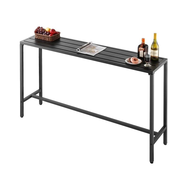 Slickblue Outdoor Bar Table with Waterproof Surface for Patio Dining