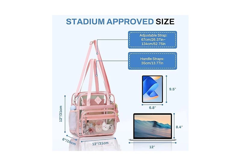 Batfox Clear See Through Tote Bag for Women