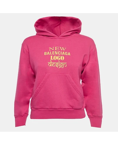 Pre-Owned Balenciaga Women's Black Campaign Print Cotton Knit Hoodie